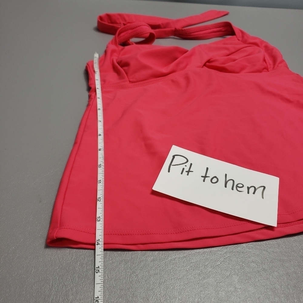 Catalina pink halter tankini bathing suit top M - Picture 4 of 8